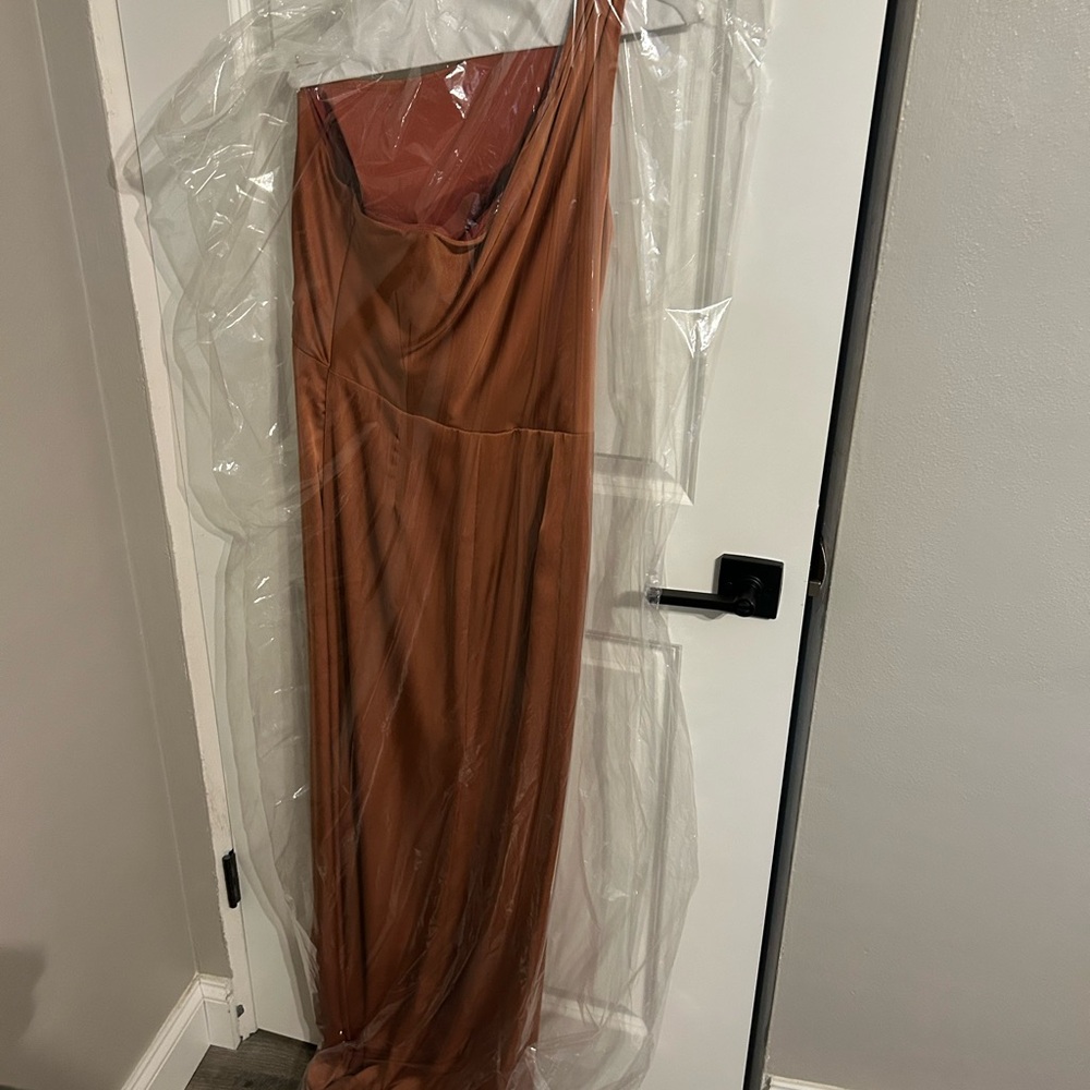 Mori Lee Elegant Spice Satin Dress - Picture 5 of 6